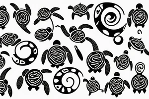 Turtle with a treble clef on its shell tattoo idea