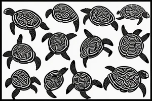Turtle with a treble clef on its shell tattoo idea