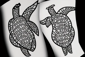A Turtle with a treble clef on its shell tattoo idea