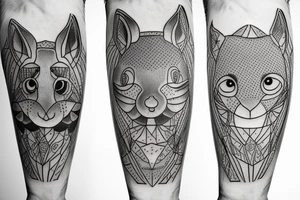 One line rabbit tattoo idea