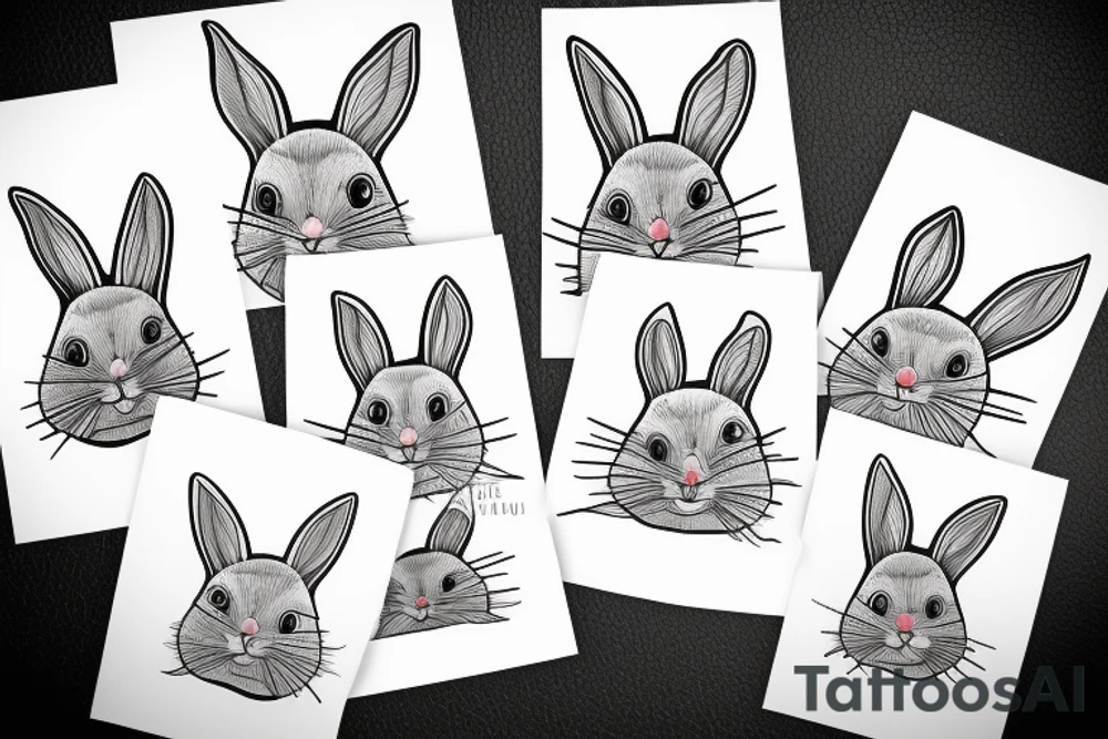 One line rabbit tattoo idea