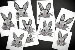 One line rabbit tattoo idea