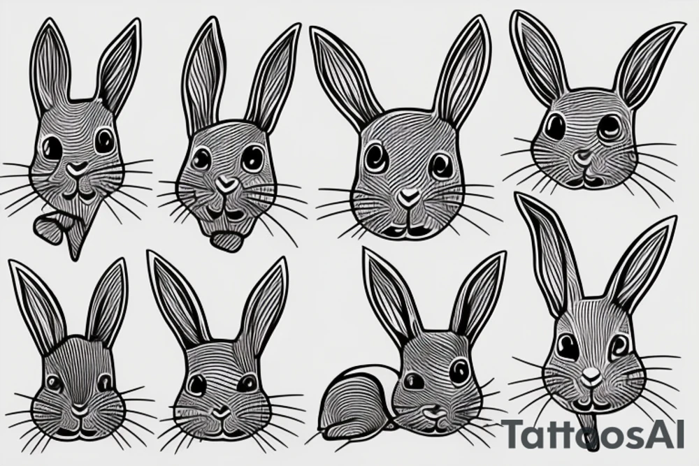 One line rabbit tattoo idea