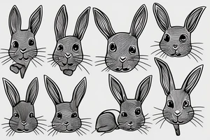One line rabbit tattoo idea