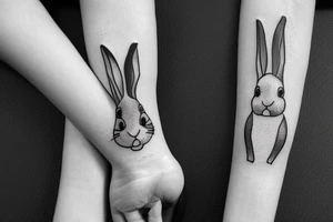 single line rabbit tattoo idea