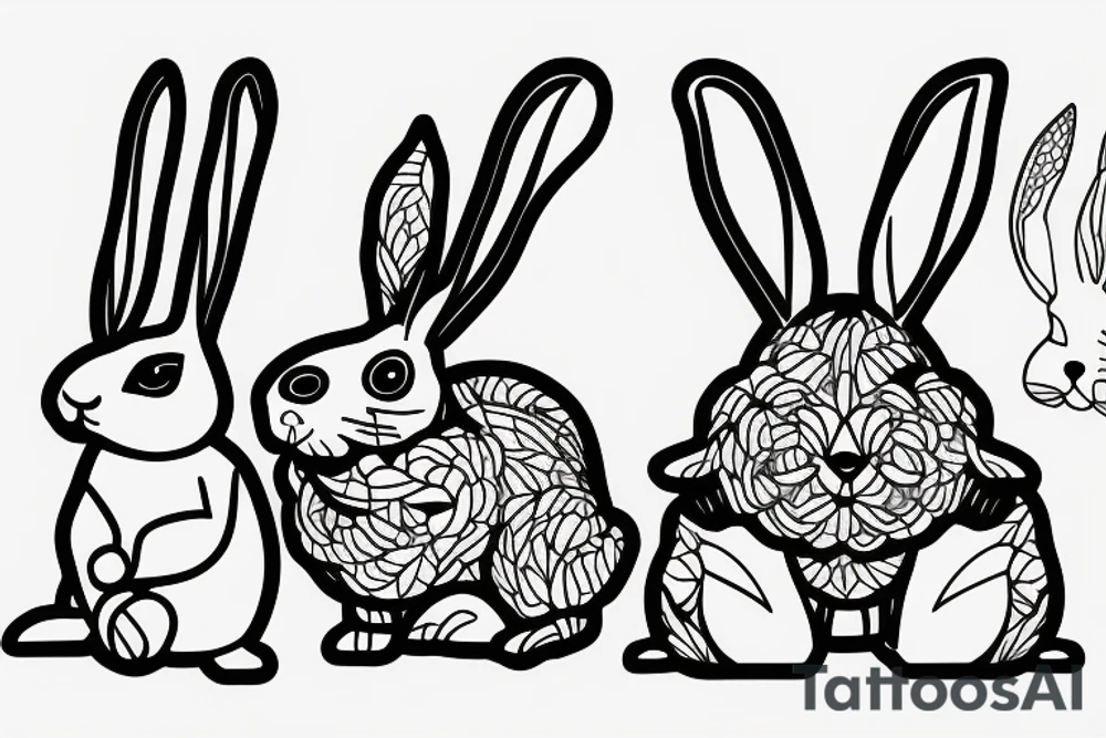 single line rabbit tattoo idea