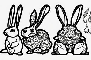 single line rabbit tattoo idea