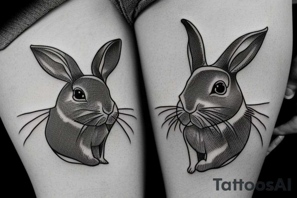Single line rabbit tattoo idea