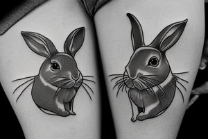 Single line rabbit tattoo idea