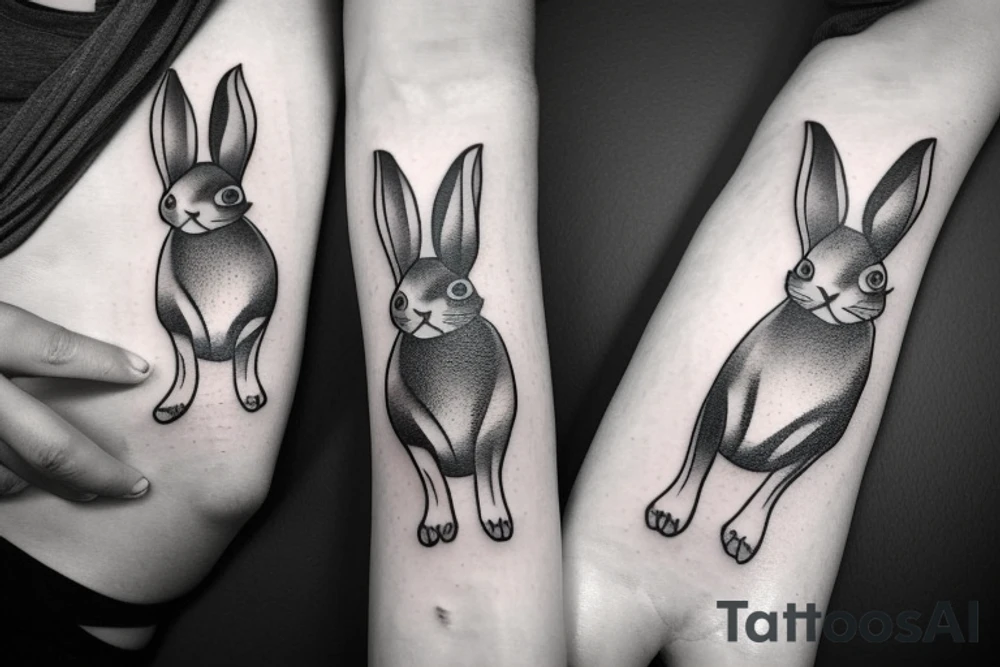Single line rabbit tattoo idea