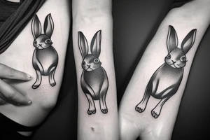 Single line rabbit tattoo idea
