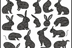fine line rabbit tattoo idea