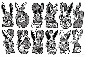 one fine line rabbit tattoo idea