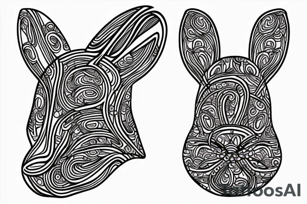 one fine line rabbit tattoo idea