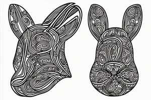 one fine line rabbit tattoo idea