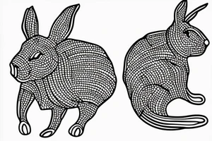 one fine line rabbit tattoo idea