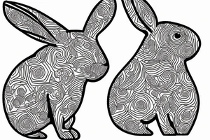 one fine line rabbit tattoo idea