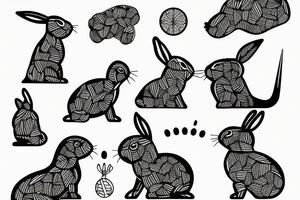 one fine line rabbit tattoo idea