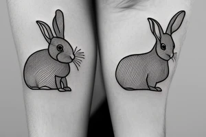 one fine line rabbit tattoo idea