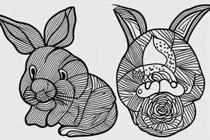 one fine line rabbit tattoo idea