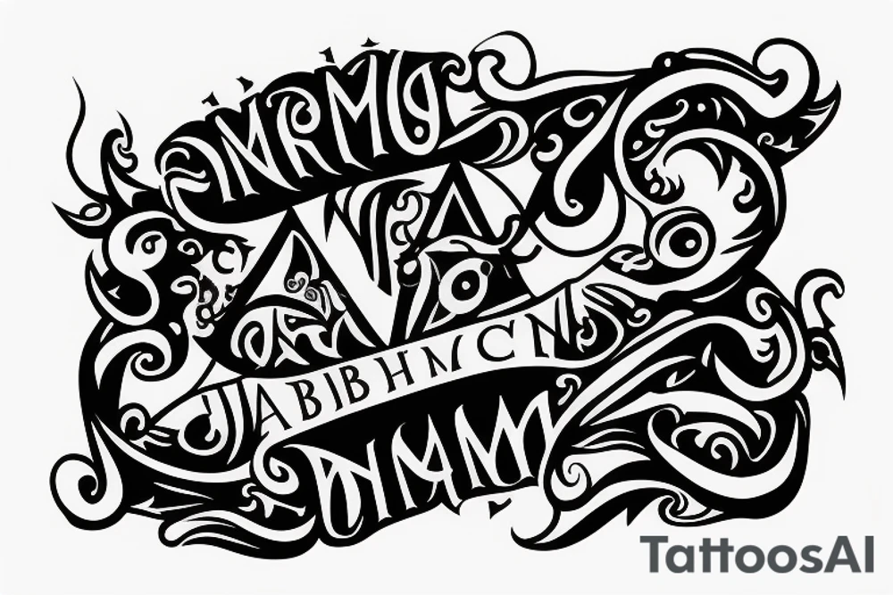 ambigram with " abraham ancy " tattoo idea