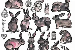 one fine line rabbit tattoo idea