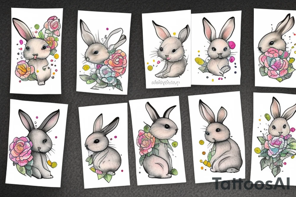 small rabbit tattoo idea