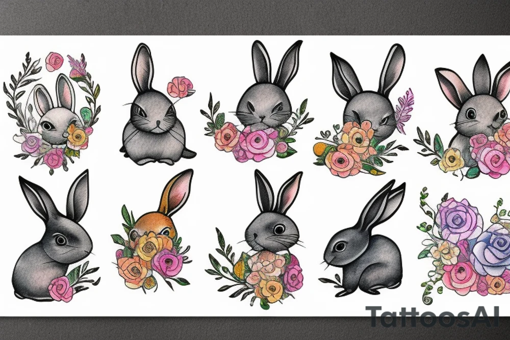 small rabbit tattoo idea