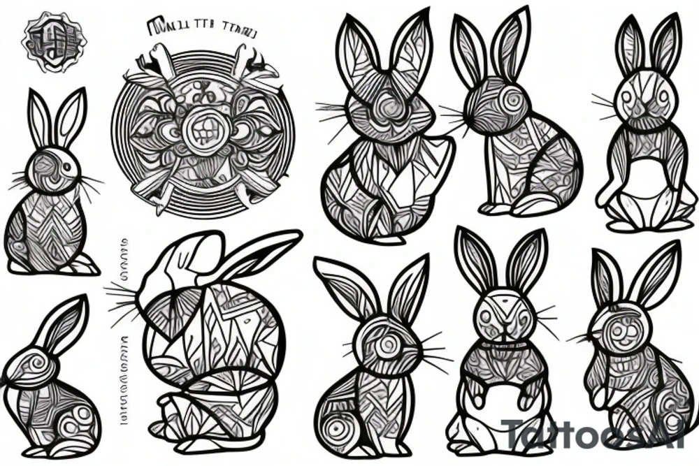 small rabbit tattoo idea