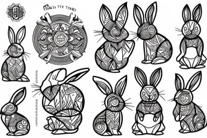 small rabbit tattoo idea