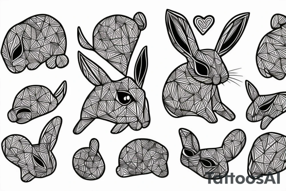 small rabbit tattoo idea