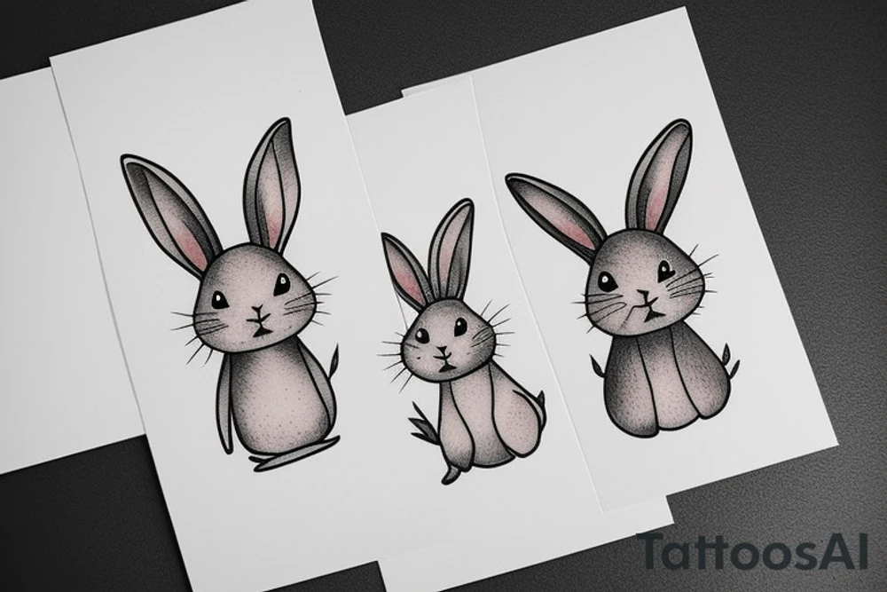 small rabbit tattoo idea