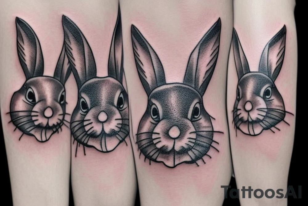 small rabbit tattoo idea