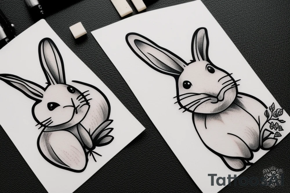small rabbit tattoo idea