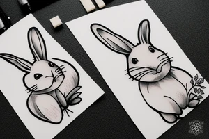 small rabbit tattoo idea