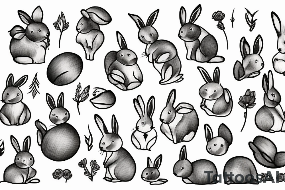 small rabbit tattoo idea