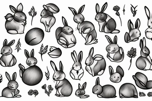 small rabbit tattoo idea
