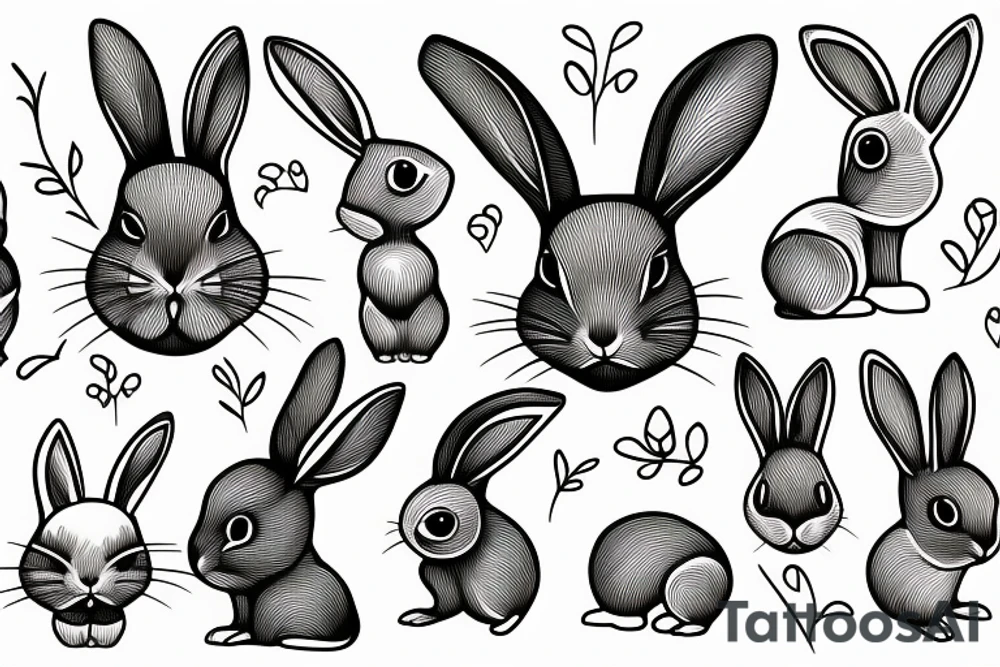 small rabbit tattoo idea