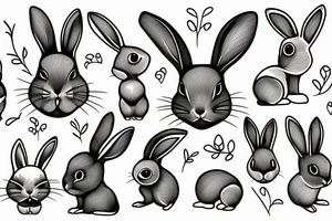 small rabbit tattoo idea