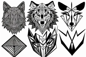 geometric Wolf tattoo idea