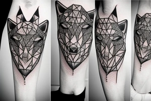 geometric Wolf tattoo idea