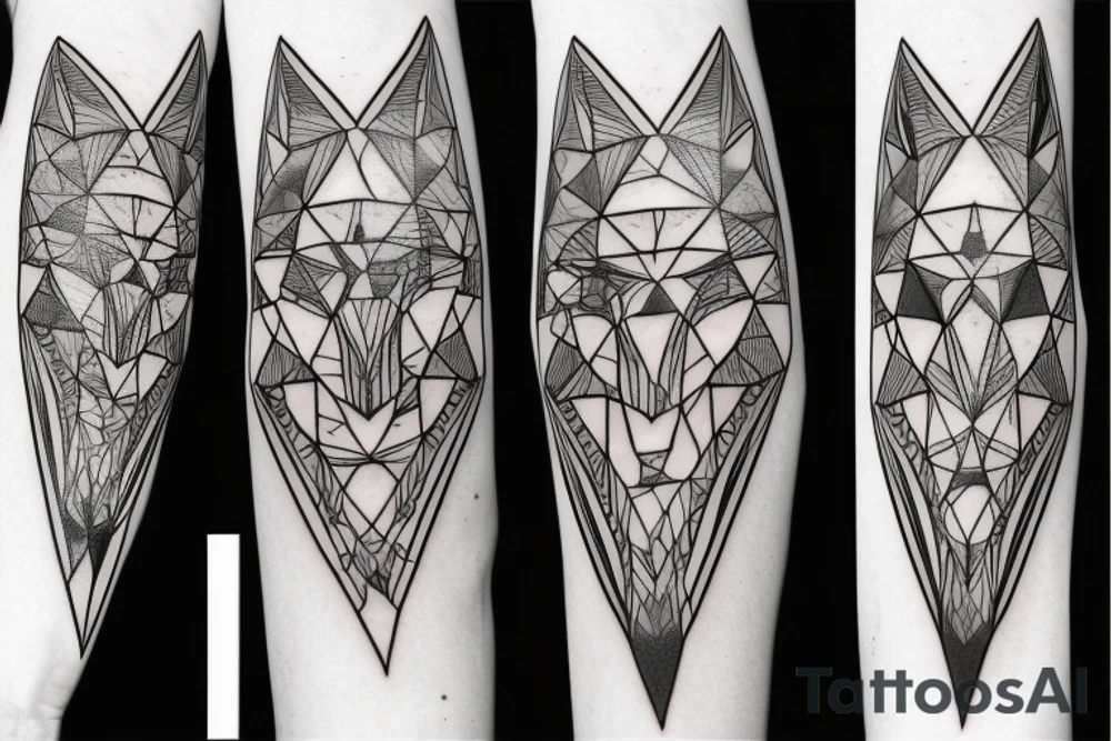 geometric Wolf tattoo idea