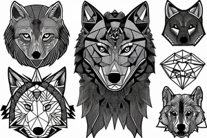 geometric Wolf tattoo idea