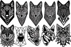 geometric Wolf tattoo idea
