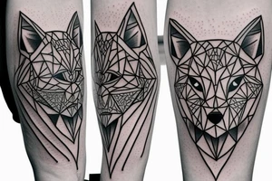 geometric Wolf tattoo idea