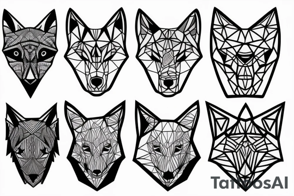 geometric Wolf tattoo idea