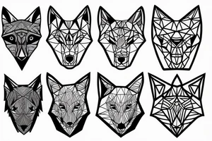 geometric Wolf tattoo idea