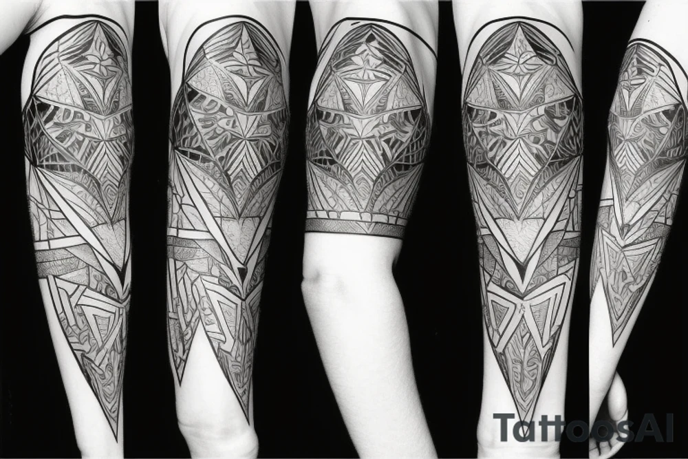geometric Wolf tattoo idea