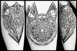 geometric rabbit tattoo idea