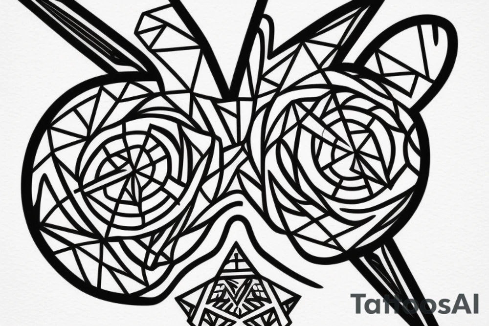 geometric rabbit tattoo idea